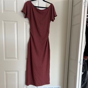 Elegant Burgundy Off-Shoulder Dress